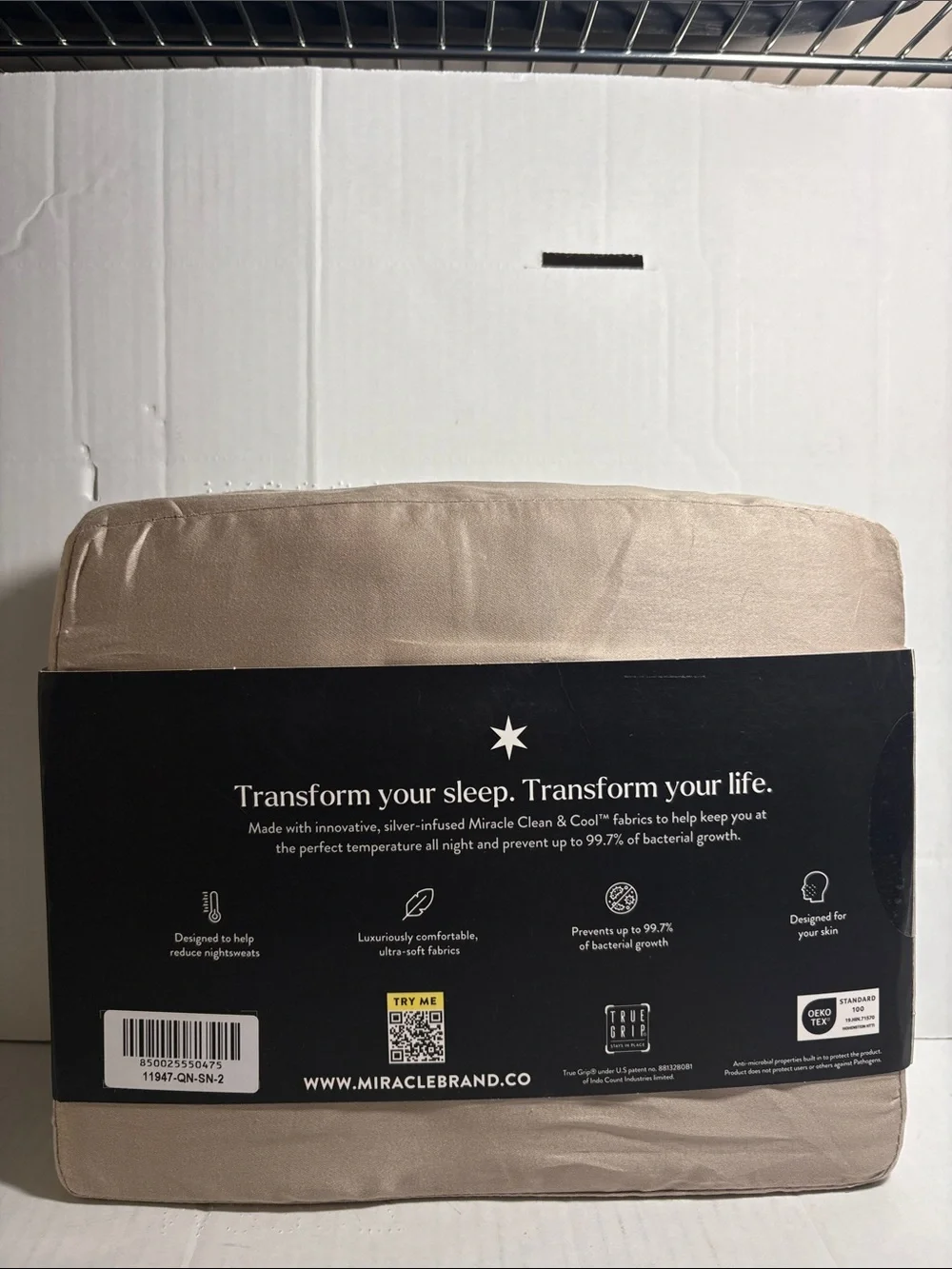 Miracle Taupe Self-Cooling & Self-Cleaning Sheet Set